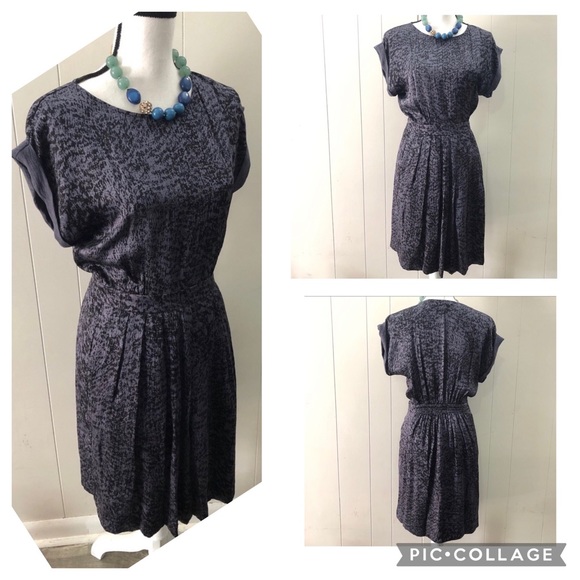 REBECCA TAYLOR Sz S Silk Blue Shortsleeve Dress - Picture 2 of 11